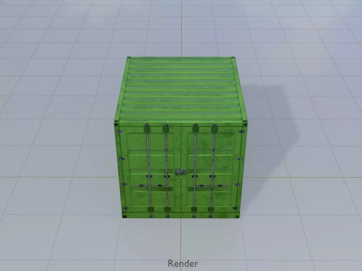 ISO-Container Yellow-Green all Versions 3D Model Collection_62