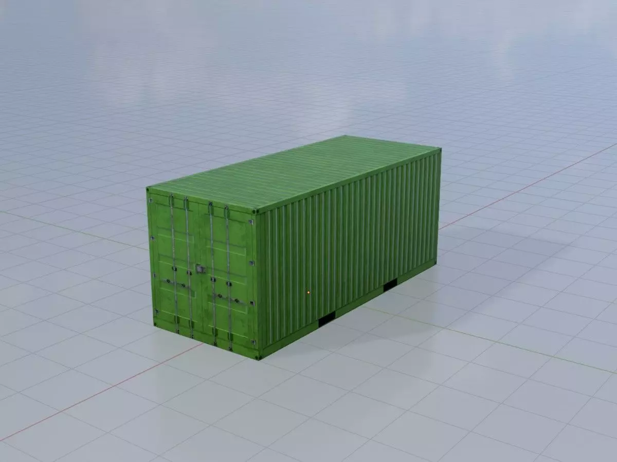 ISO-Container Yellow-Green all Versions 3D Model Collection_12
