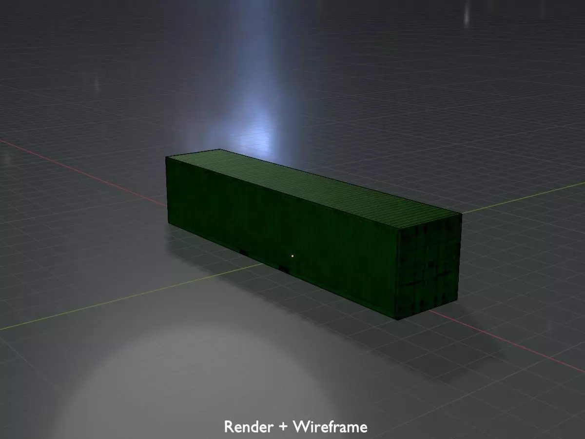 ISO-Container Yellow-Green all Versions 3D Model Collection_33