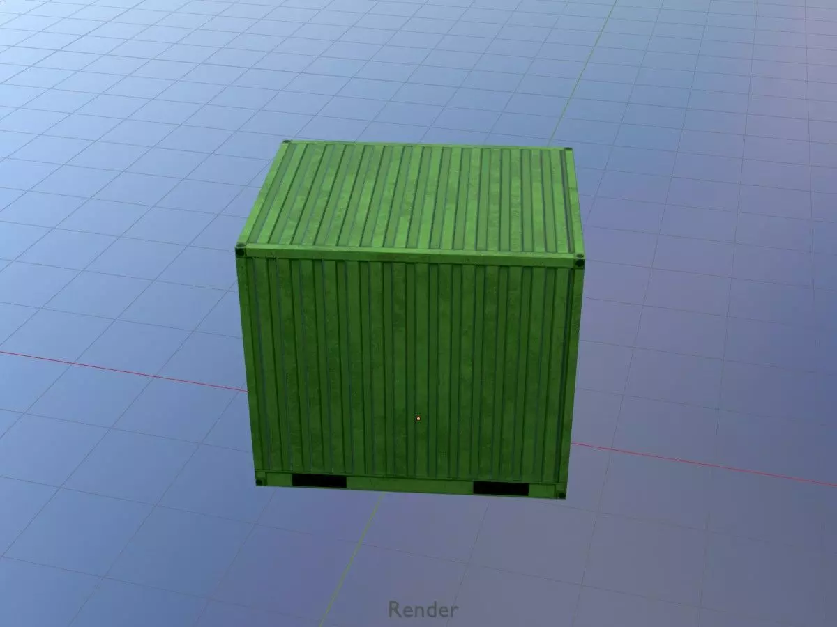 ISO-Container Yellow-Green all Versions 3D Model Collection_79