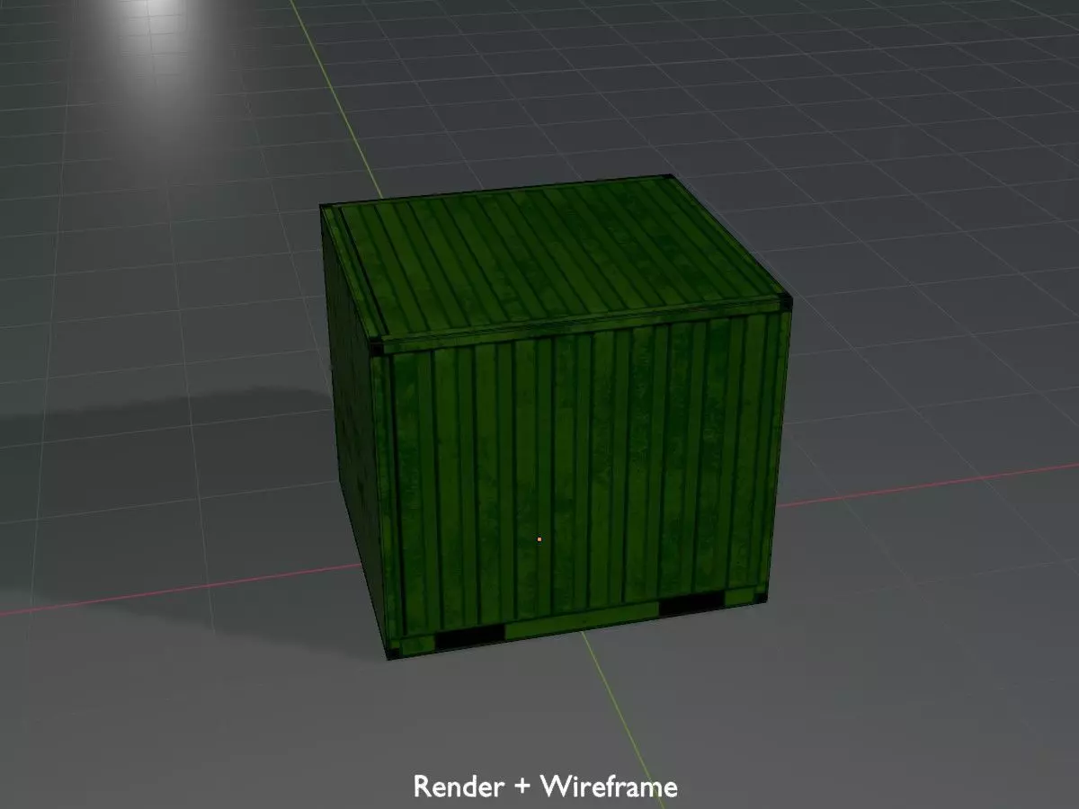 ISO-Container Yellow-Green all Versions 3D Model Collection_38
