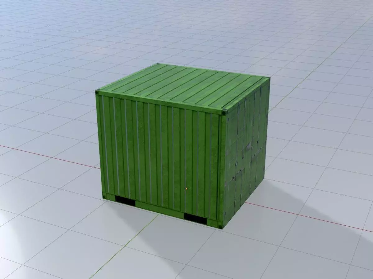ISO-Container Yellow-Green all Versions 3D Model Collection_18