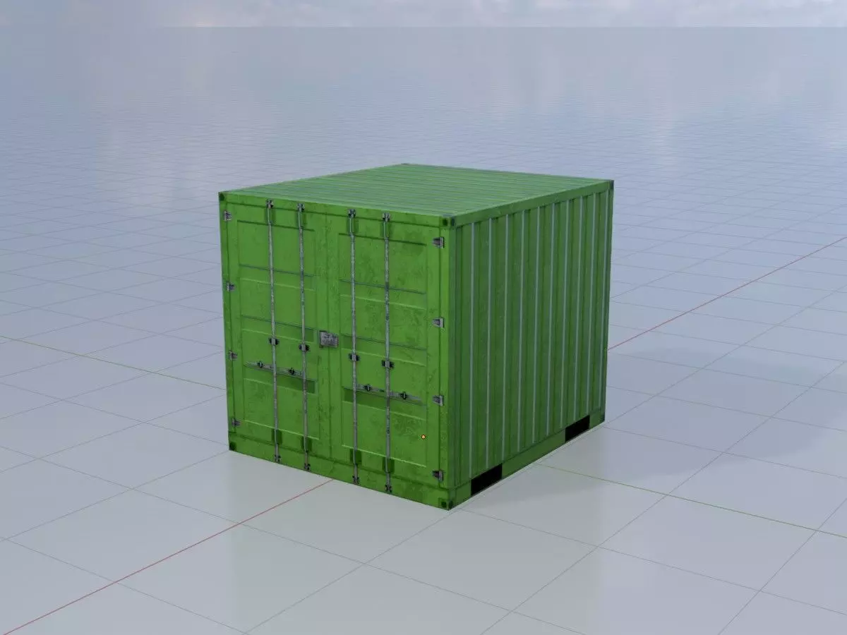 ISO-Container Yellow-Green all Versions 3D Model Collection_14