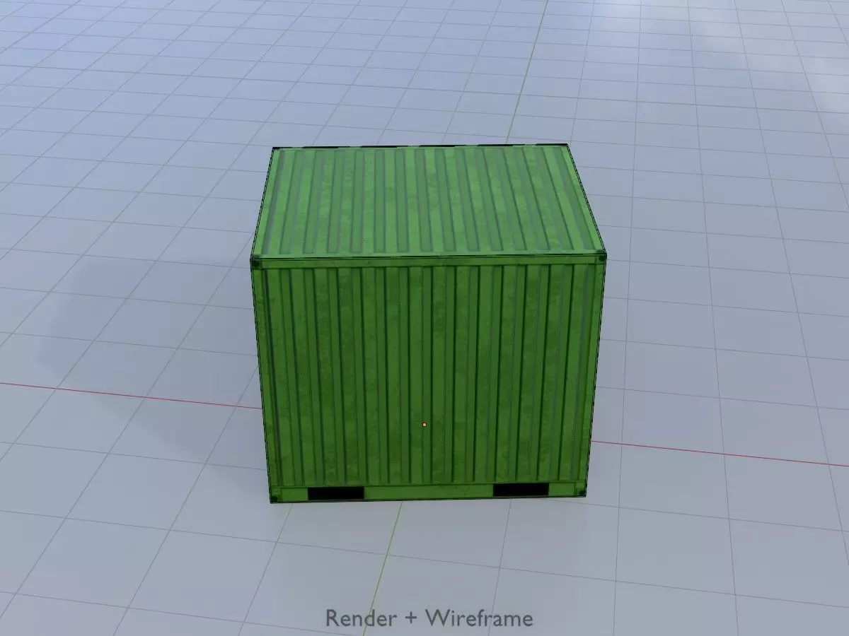 ISO-Container Yellow-Green all Versions 3D Model Collection_23