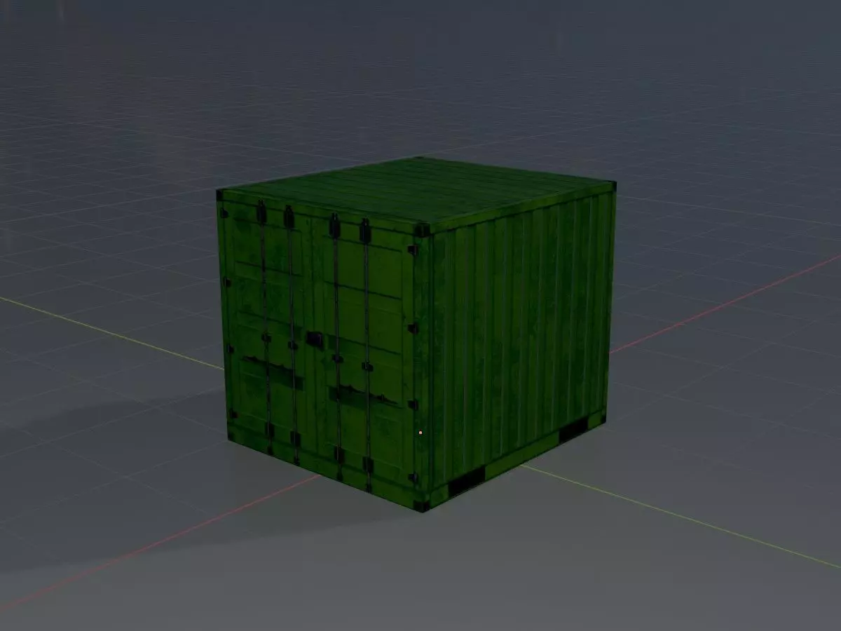 ISO-Container Yellow-Green all Versions 3D Model Collection_22