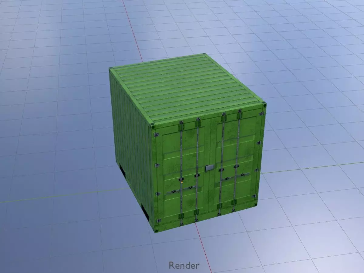 ISO-Container Yellow-Green all Versions 3D Model Collection_75