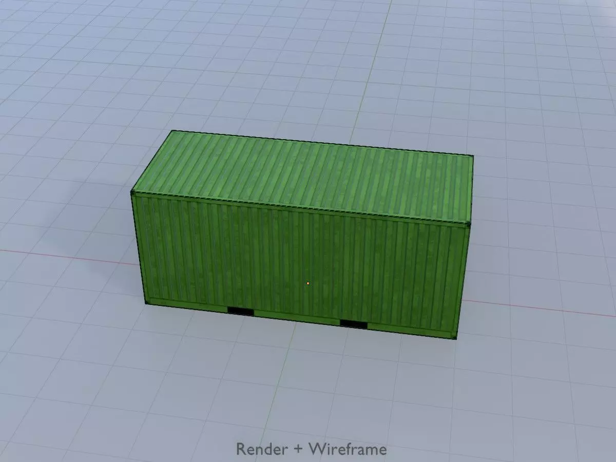 ISO-Container Yellow-Green all Versions 3D Model Collection_24