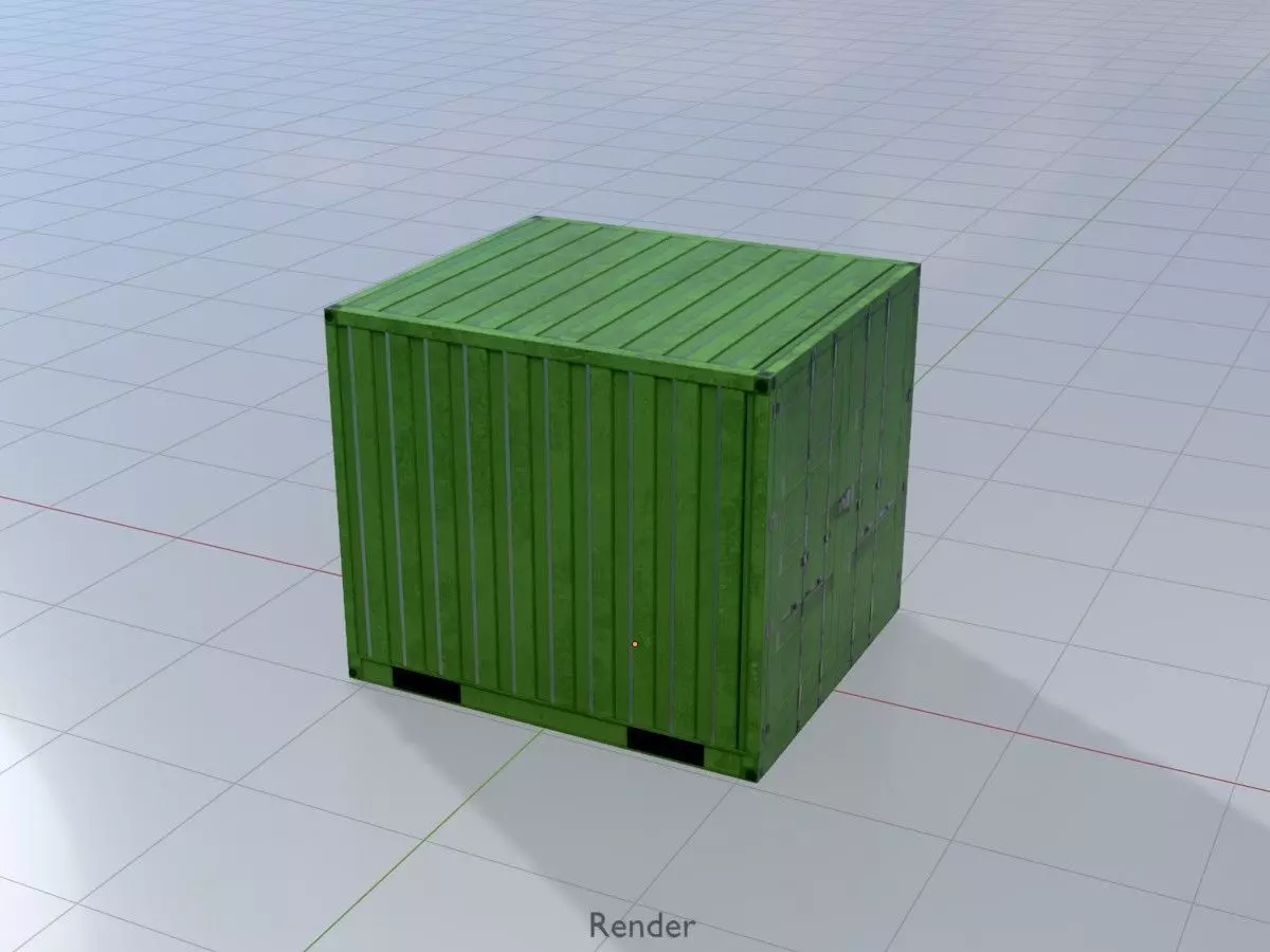 ISO-Container Yellow-Green all Versions 3D Model Collection_66