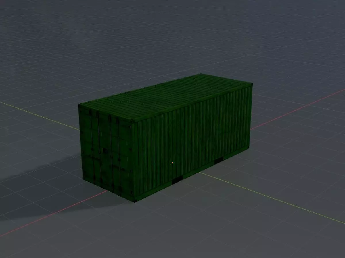 ISO-Container Yellow-Green all Versions 3D Model Collection_20