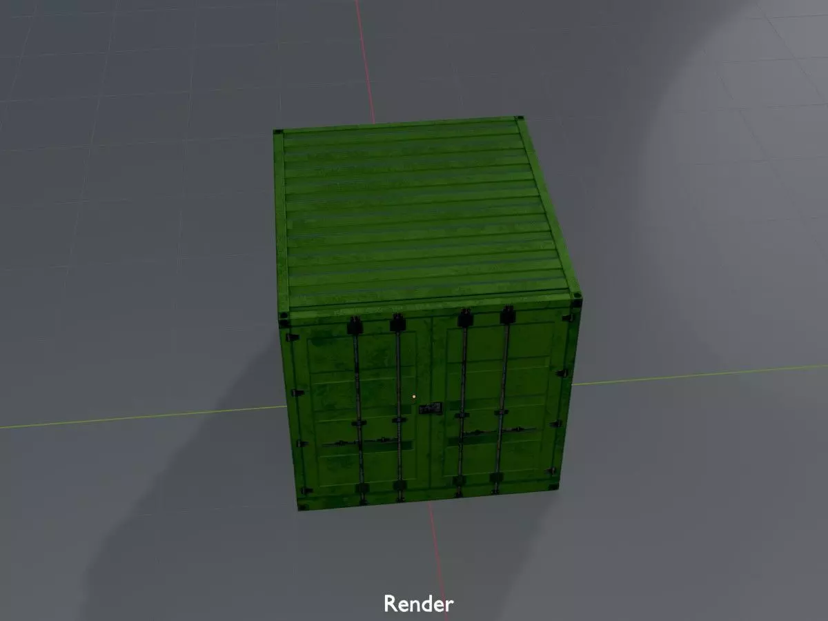 ISO-Container Yellow-Green all Versions 3D Model Collection_70
