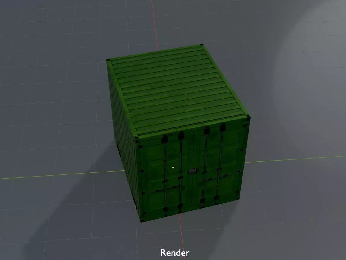 ISO-Container Yellow-Green all Versions 3D Model Collection_67