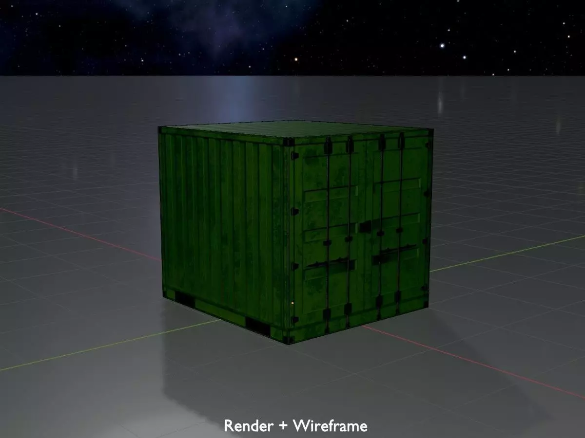 ISO-Container Yellow-Green all Versions 3D Model Collection_34