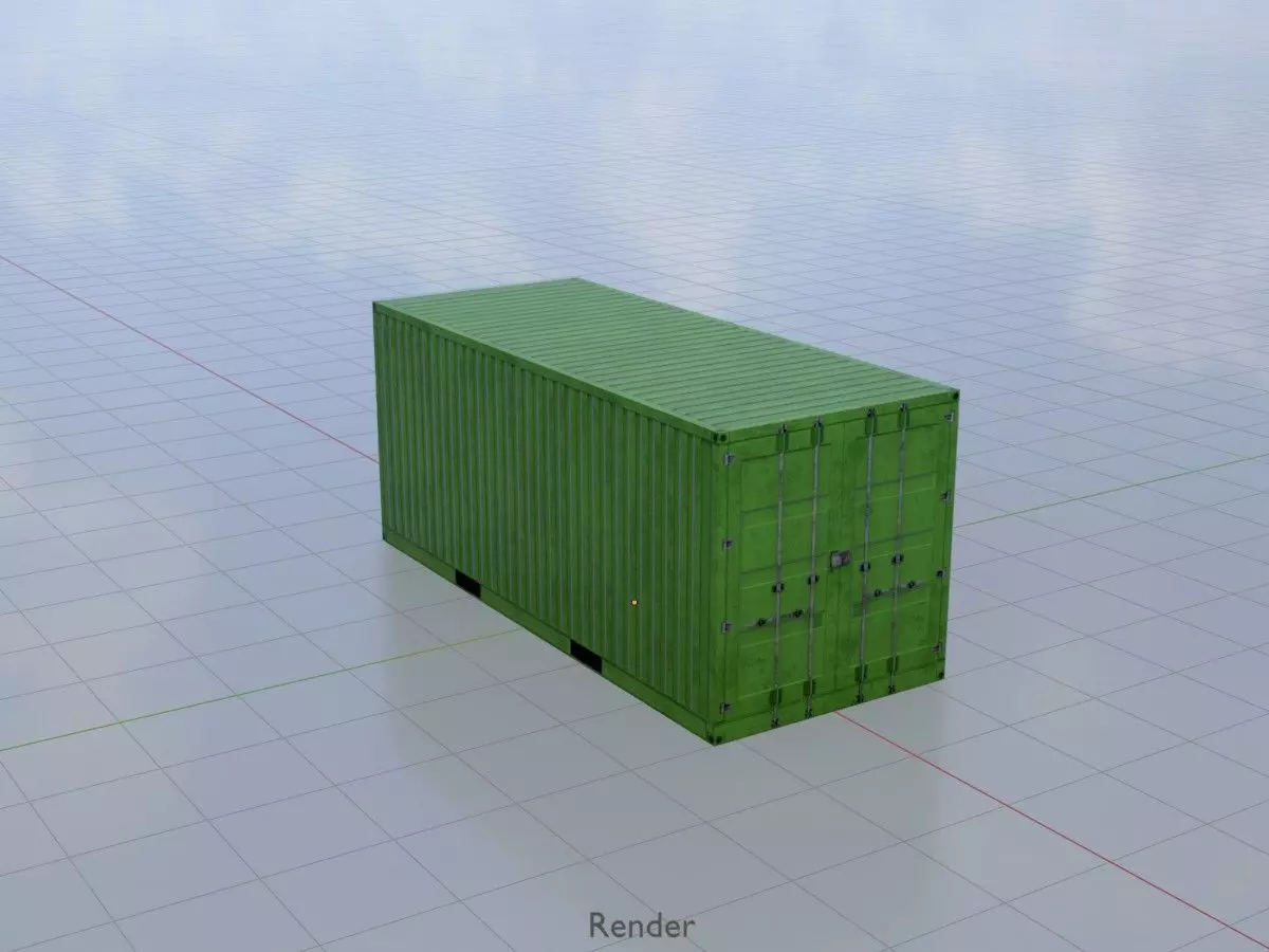 ISO-Container Yellow-Green all Versions 3D Model Collection_56