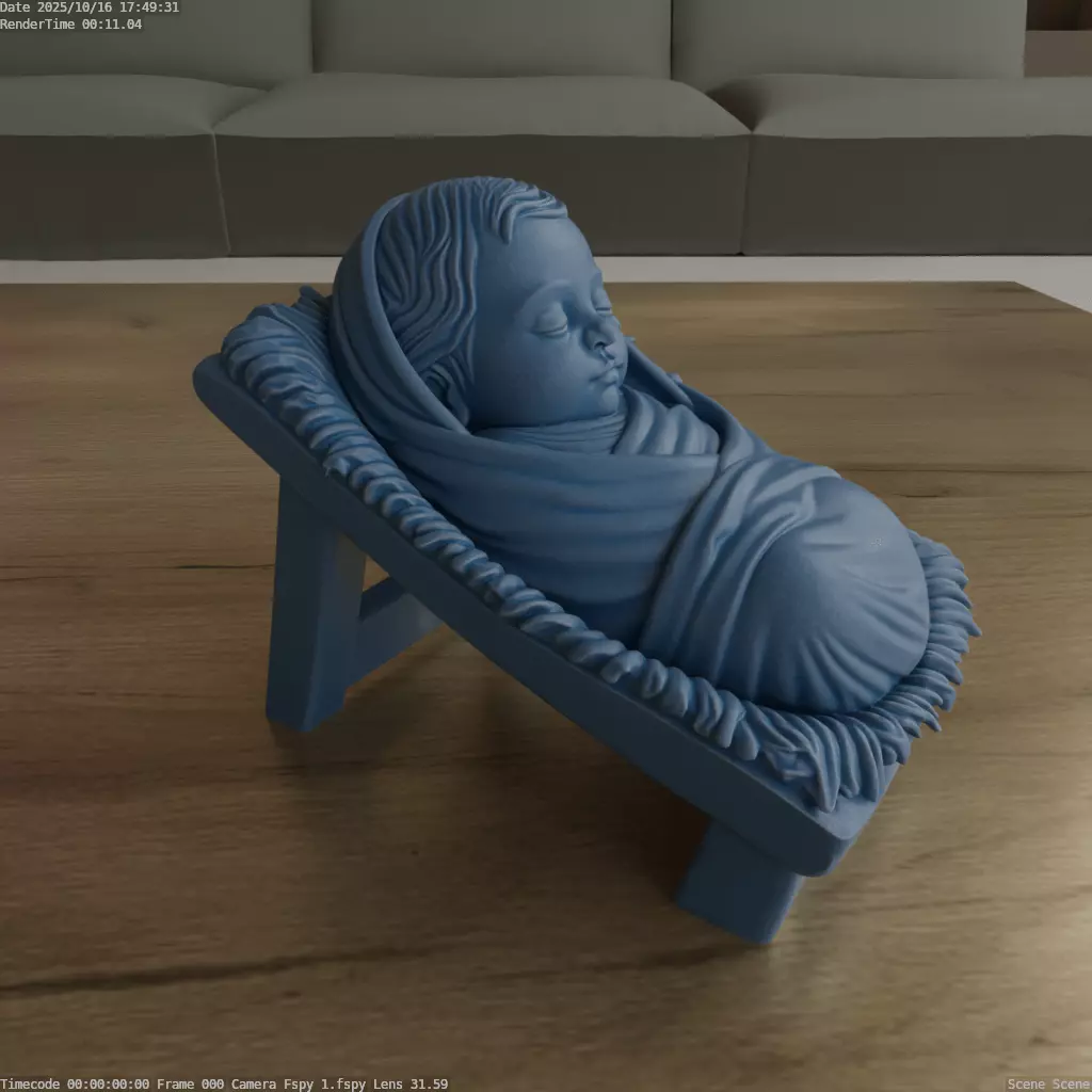 Baby Jesus Nativity 3D Print STL Handcrafted Blender Model 3D print model_3