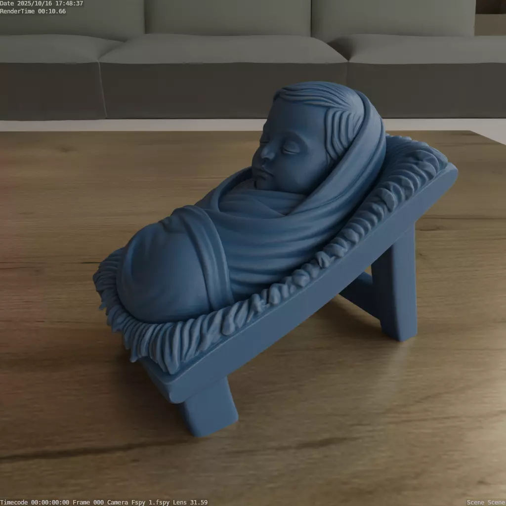 Baby Jesus Nativity 3D Print STL Handcrafted Blender Model 3D print model_1