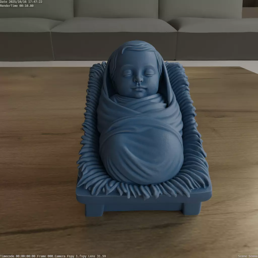 Baby Jesus Nativity 3D Print STL Handcrafted Blender Model 3D print model_0