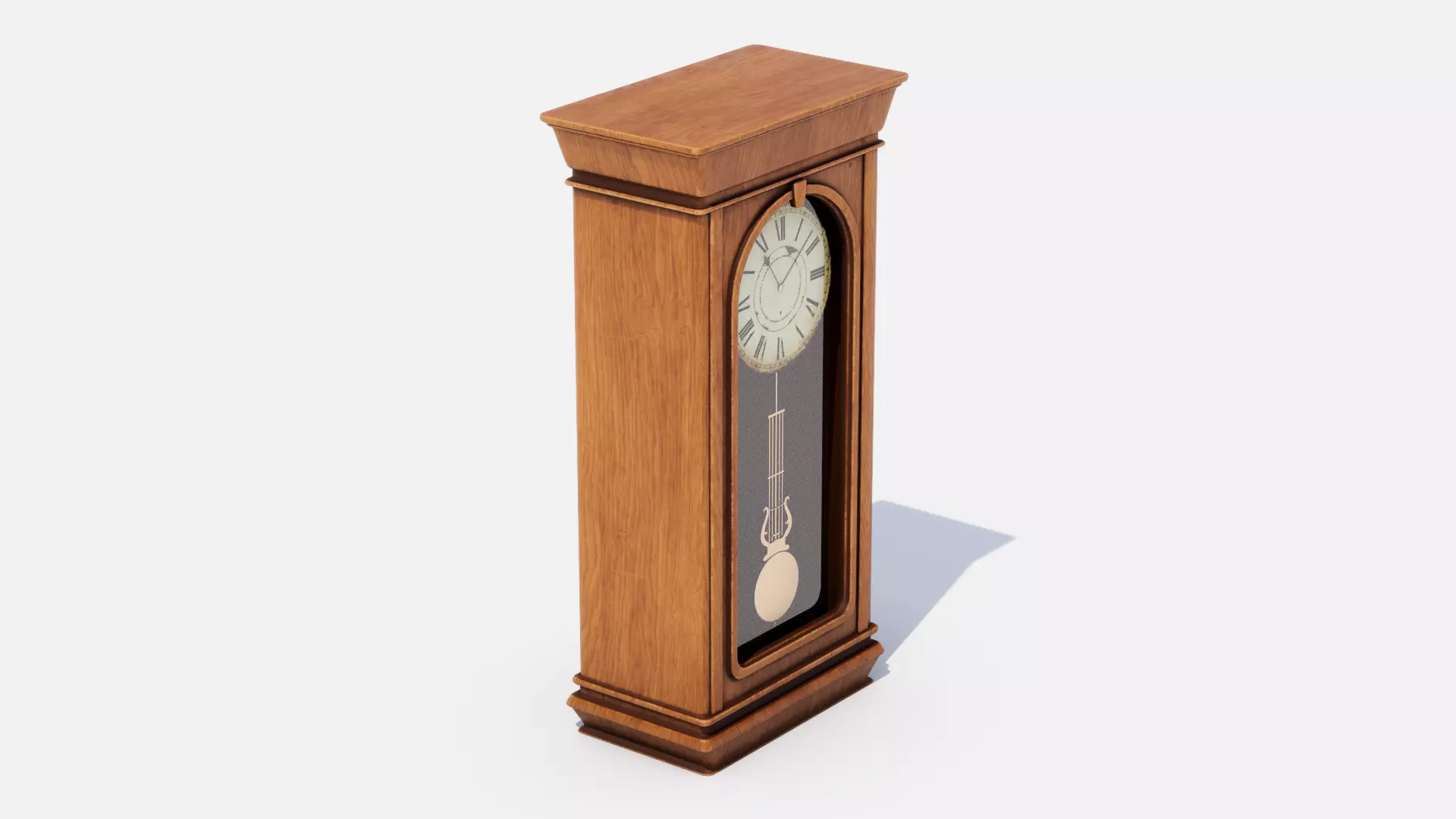 Old wall clock Low-poly 3D model_5
