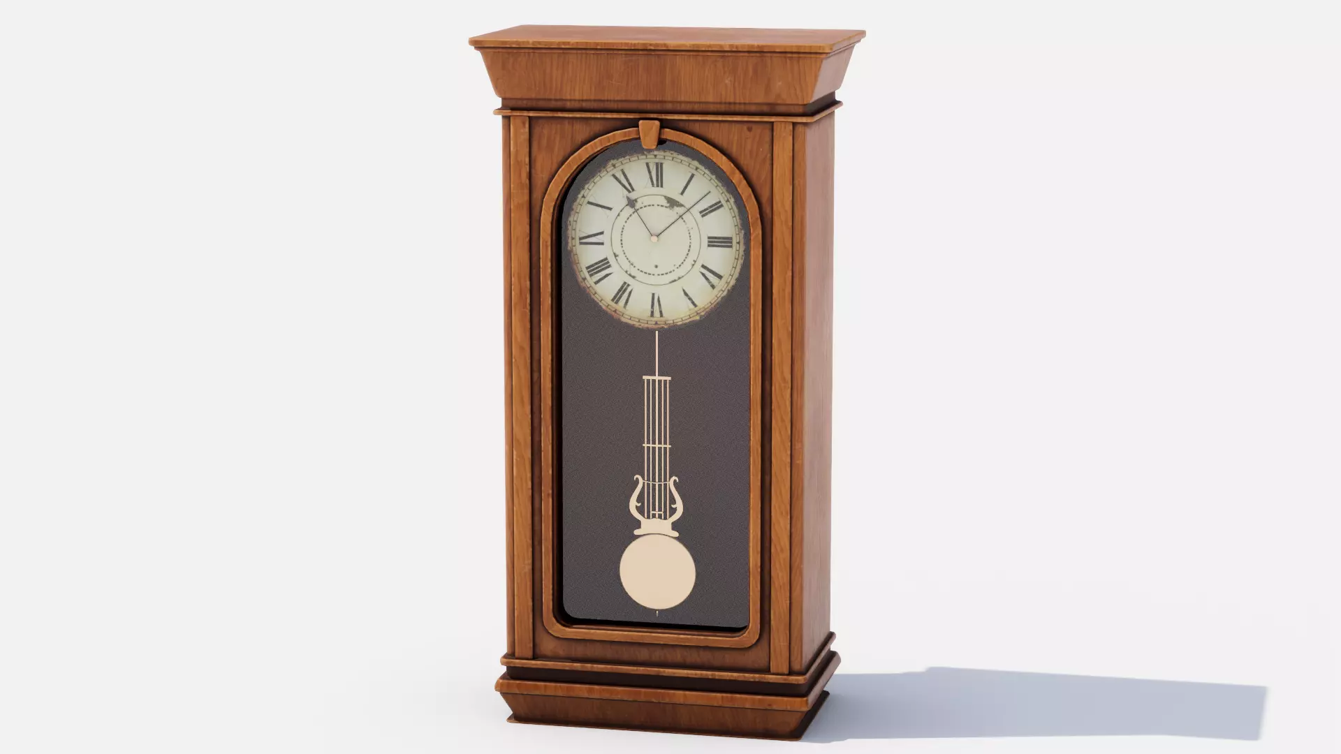Old wall clock Low-poly 3D model_2
