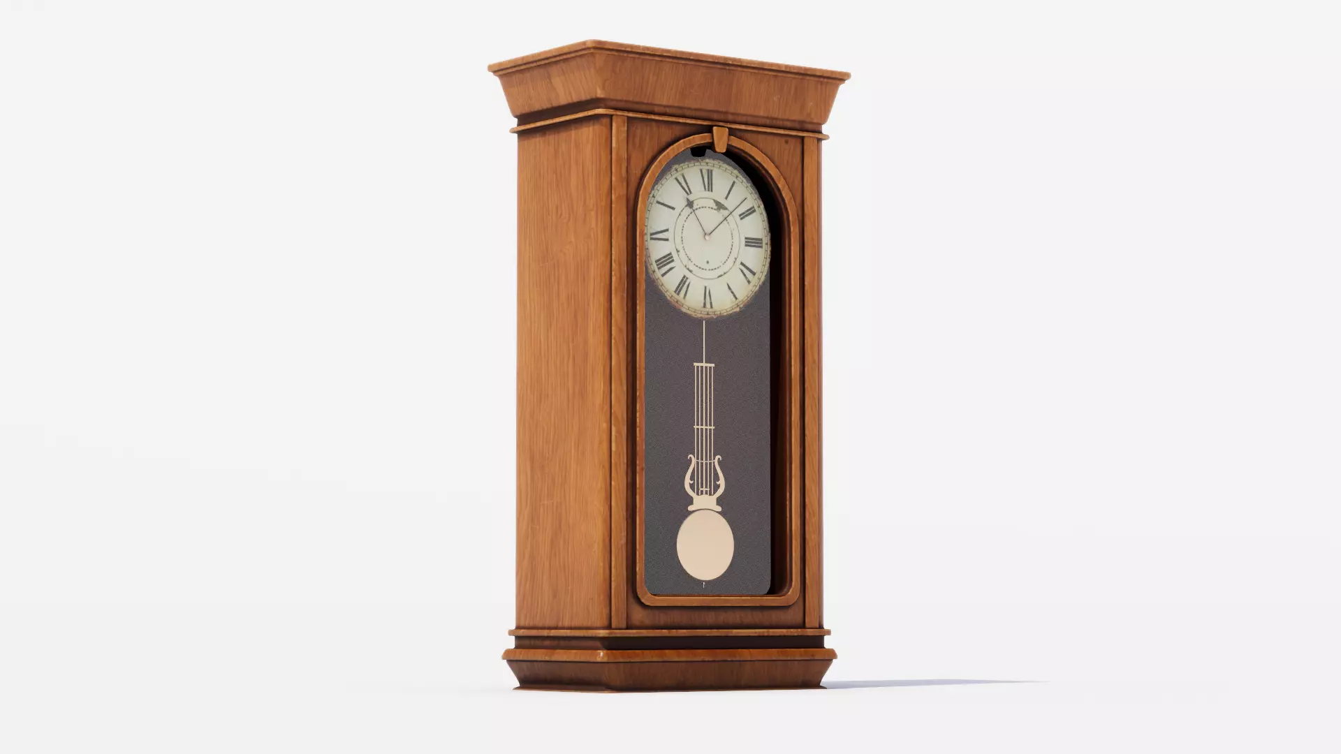 Old wall clock Low-poly 3D model_1