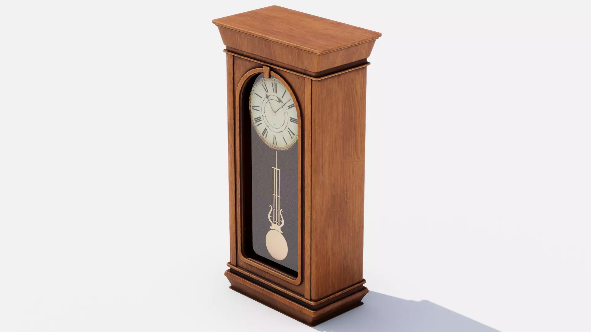 Old wall clock Low-poly 3D model_3