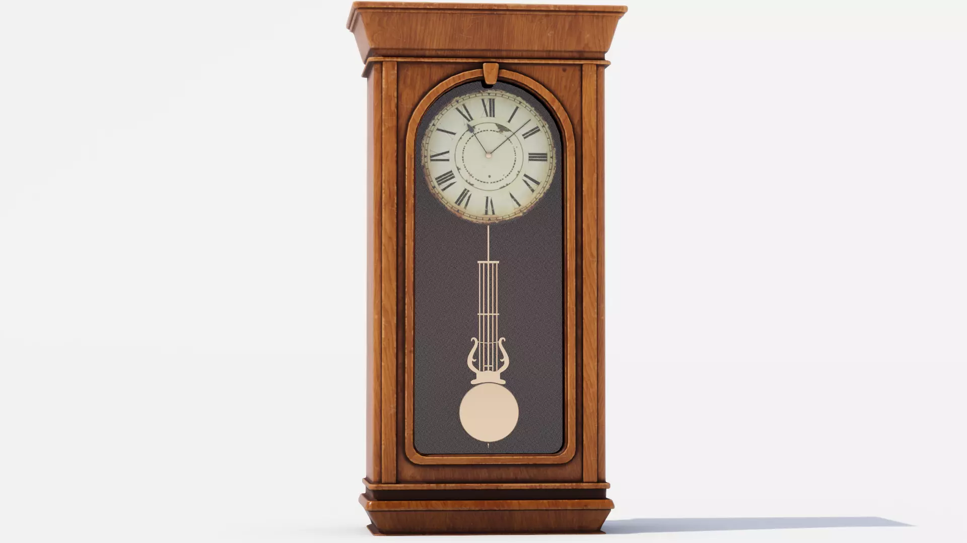 Old wall clock Low-poly 3D model_4