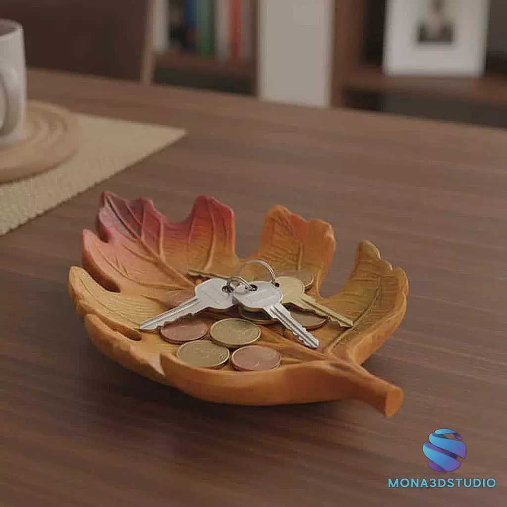  Autumn Leaf Dish-Trinket Tray - 3D Printable Model 3D print model_0