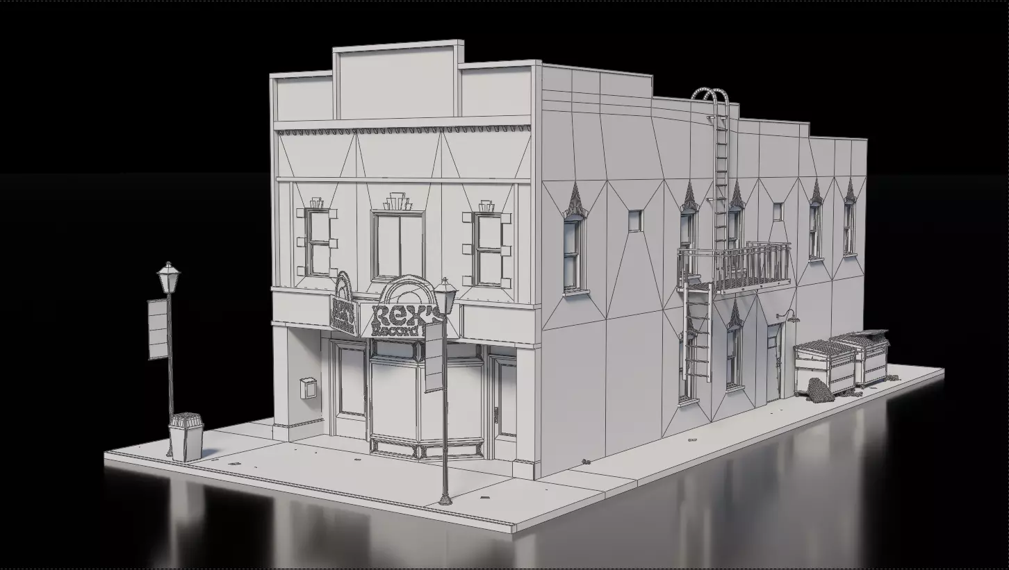 Record Store House 3D model_1