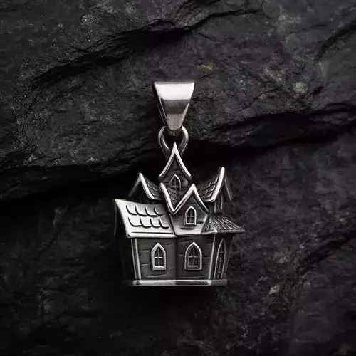 Halloween Haunted House Pendant