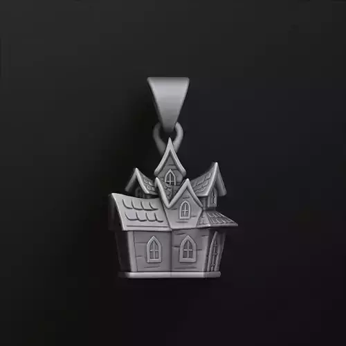Halloween Haunted House Pendant 3D print model