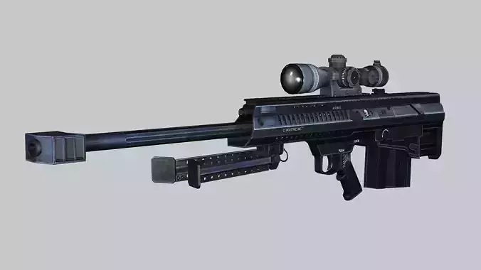 Sniper Denel 12NTW-20 Low-Poly 3D Model