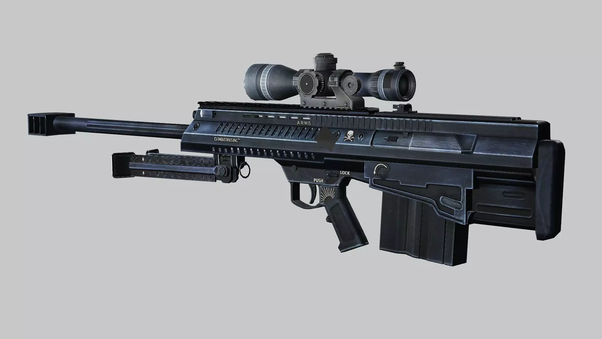 Sniper Denel 12NTW-20 Low-Poly 3D Model Low-poly 3D model_3