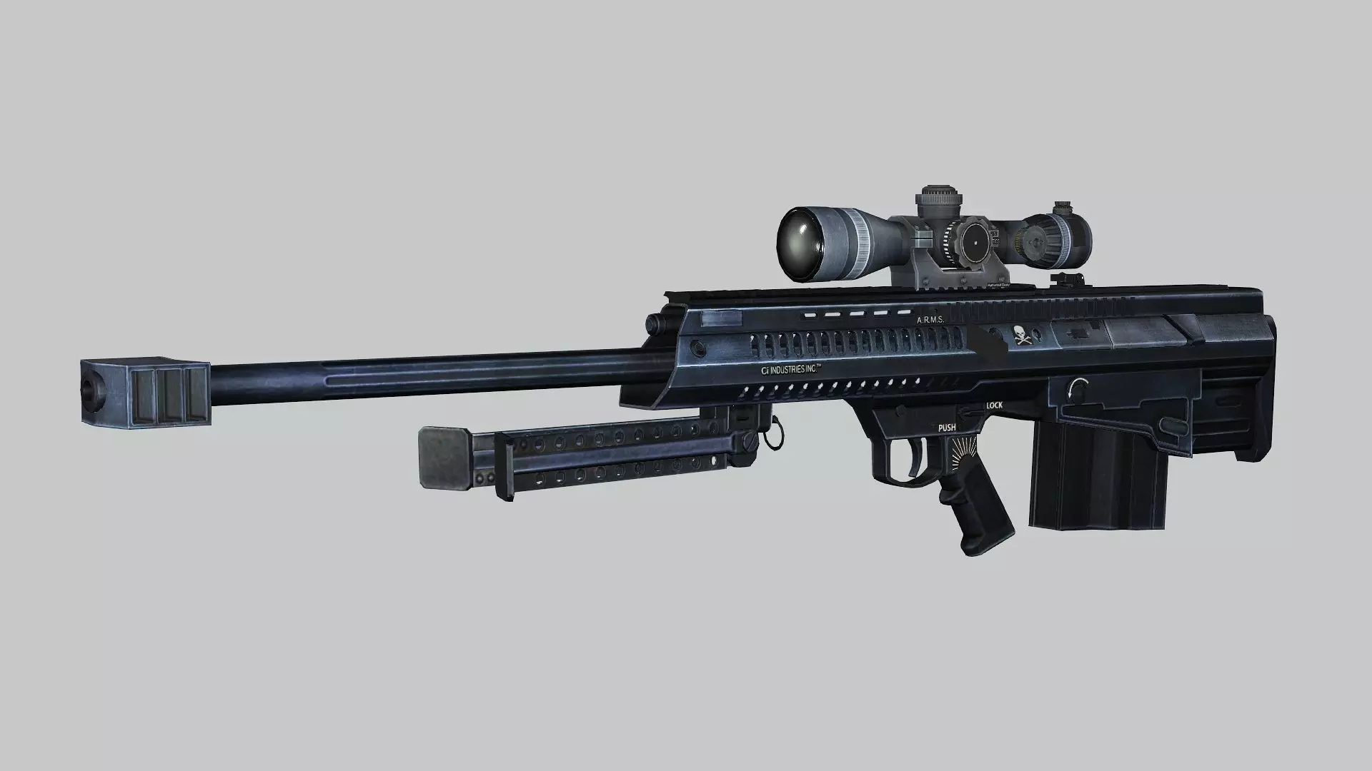 Sniper Denel 12NTW-20 Low-Poly 3D Model Low-poly 3D model_4