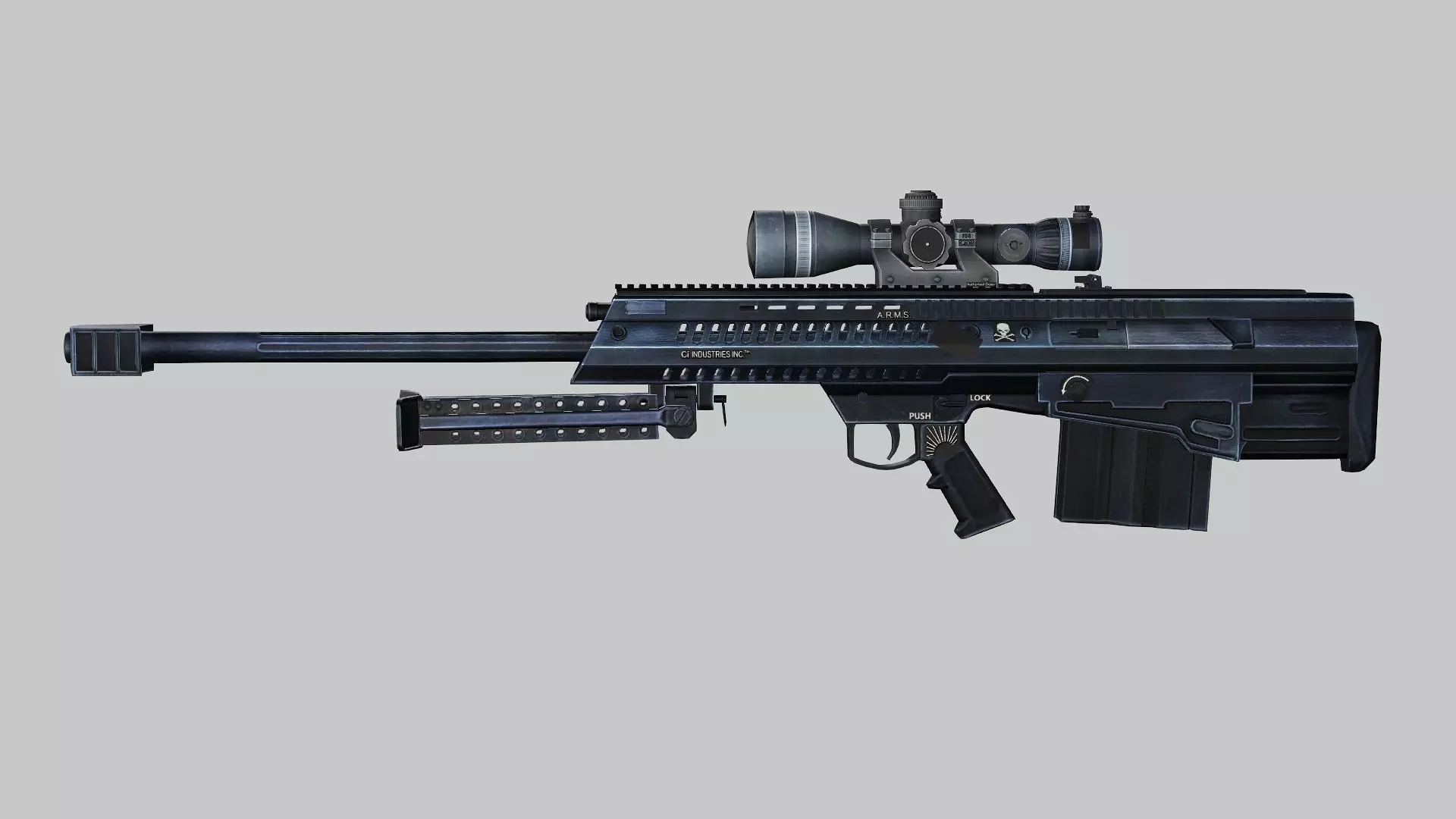 Sniper Denel 12NTW-20 Low-Poly 3D Model Low-poly 3D model_1