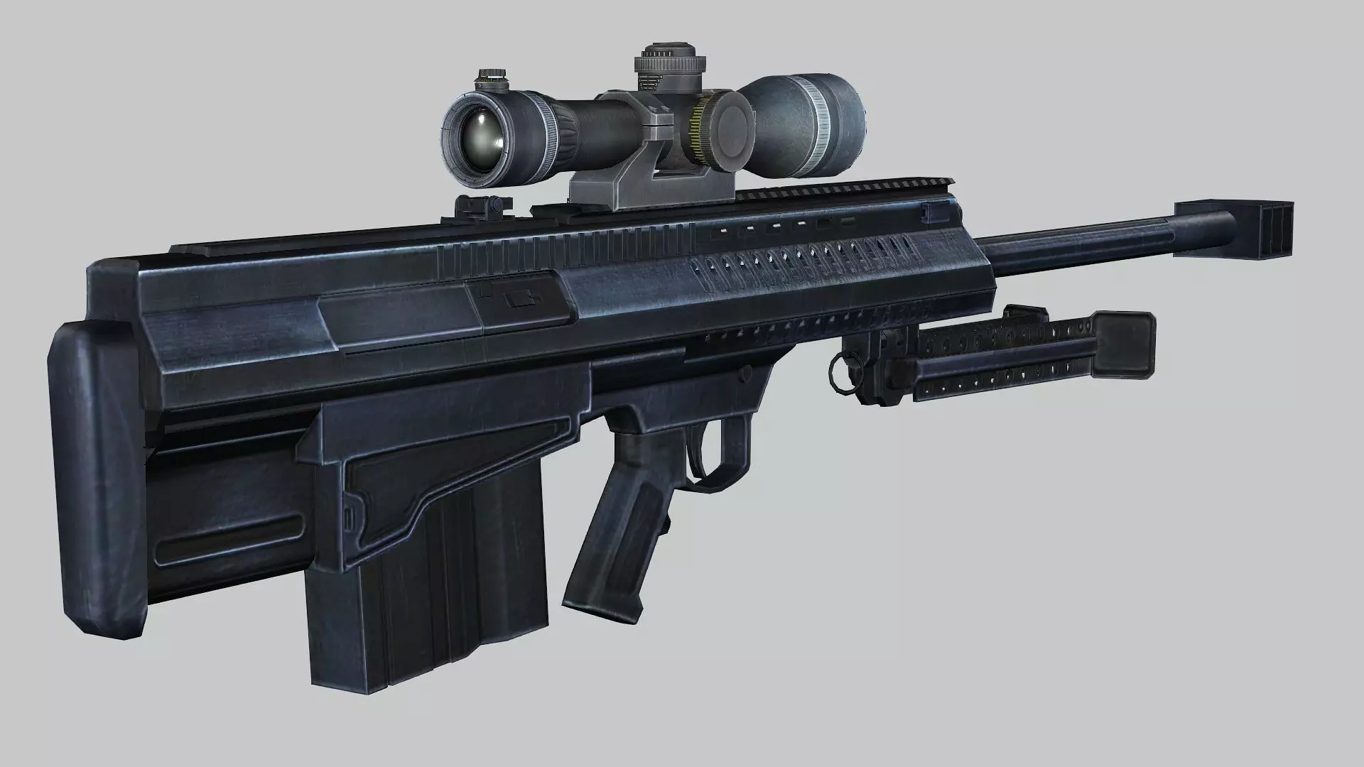 Sniper Denel 12NTW-20 Low-Poly 3D Model Low-poly 3D model_2