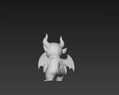 3D Model of Gray Demon Halloween Horror Creature Fantasy Monster 3D print model_9