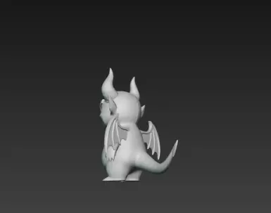 3D Model of Gray Demon Halloween Horror Creature Fantasy Monster 3D print model_10