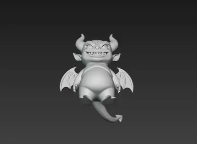 3D Model of Gray Demon Halloween Horror Creature Fantasy Monster 3D print model_21