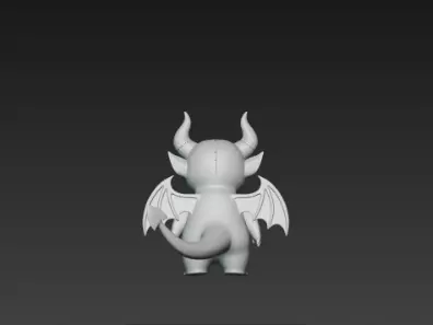 3D Model of Gray Demon Halloween Horror Creature Fantasy Monster 3D print model_8
