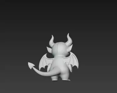 3D Model of Gray Demon Halloween Horror Creature Fantasy Monster 3D print model_7
