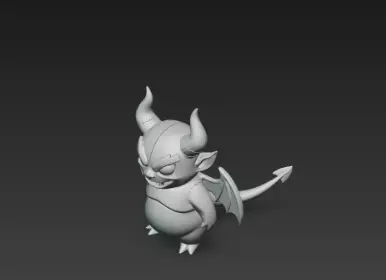3D Model of Gray Demon Halloween Horror Creature Fantasy Monster 3D print model_15