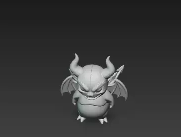 3D Model of Gray Demon Halloween Horror Creature Fantasy Monster 3D print model_16