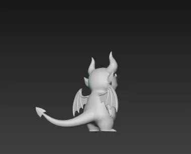 3D Model of Gray Demon Halloween Horror Creature Fantasy Monster 3D print model_6