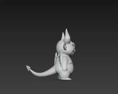 3D Model of Gray Demon Halloween Horror Creature Fantasy Monster 3D print model_5