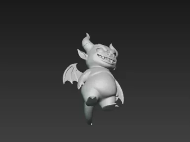 3D Model of Gray Demon Halloween Horror Creature Fantasy Monster 3D print model_19