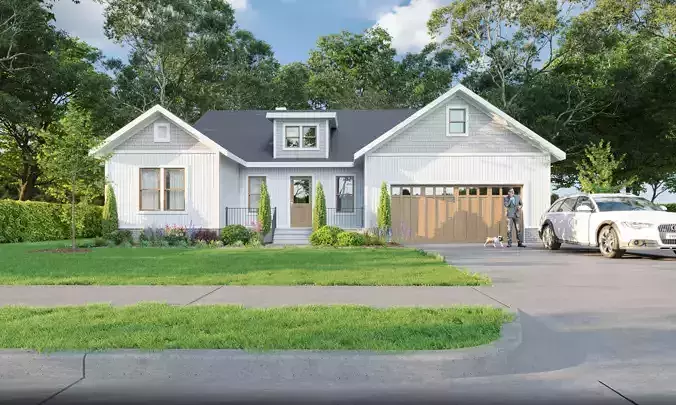 Modern Tiny House Exterior 3ds Max Scene