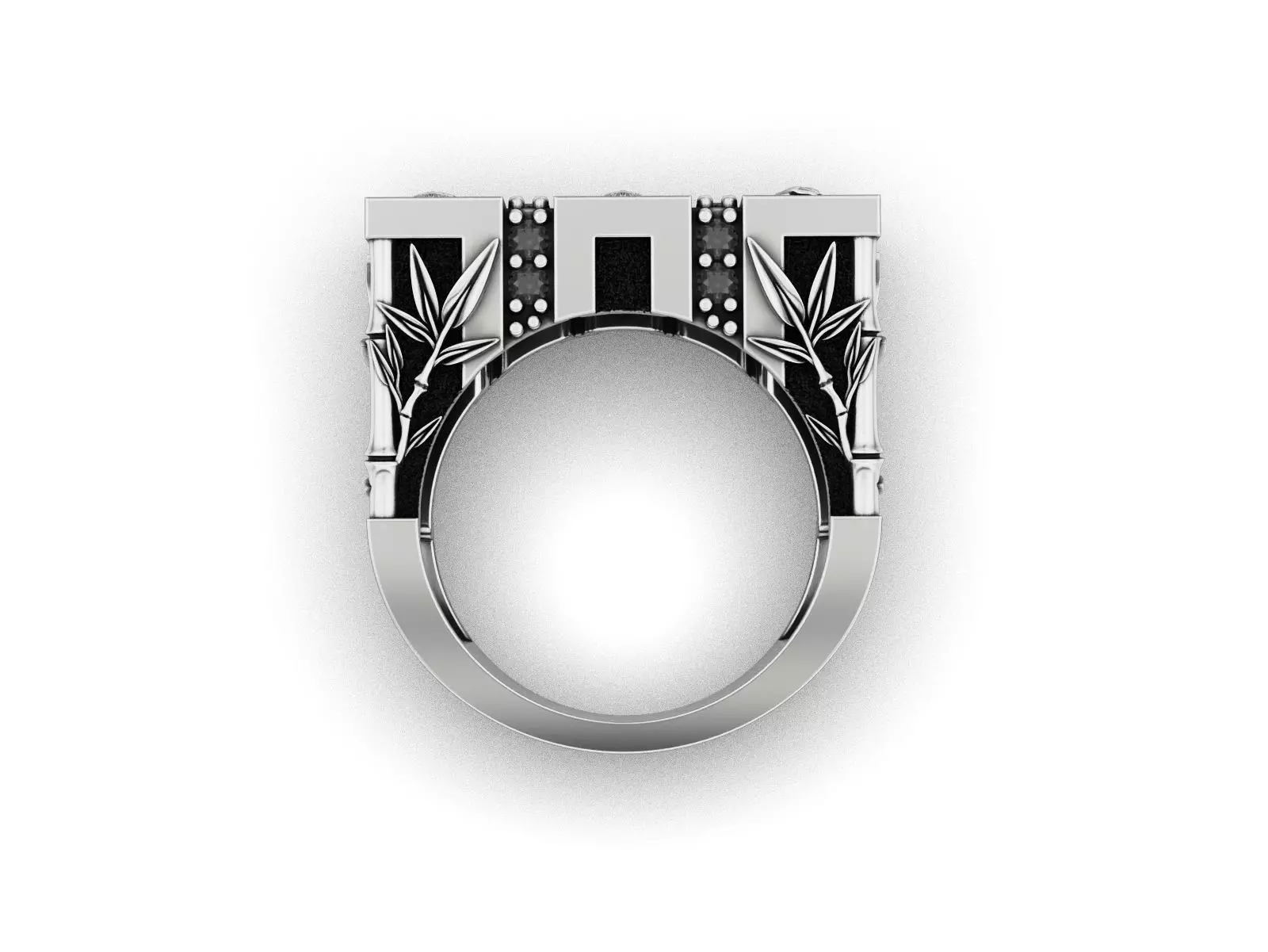 See No Evil - Monkey Ring with Bamboo Details 3D print model_17