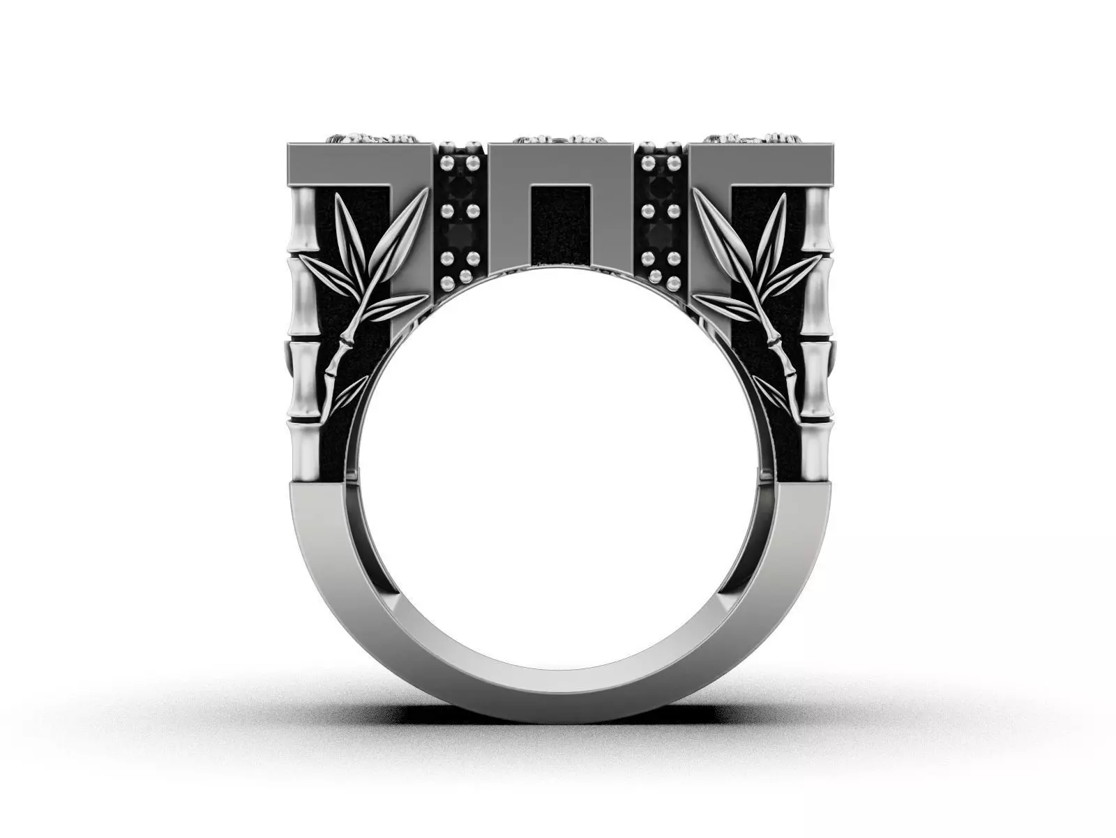 See No Evil - Monkey Ring with Bamboo Details 3D print model_16