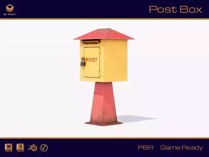 Post Box Low-poly 3D model