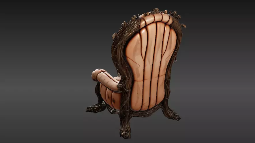 Pumpkin Throne Chair 3D Model Halloween Decor Armchair 3D model_4