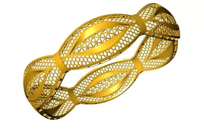 1207 Golden Vein Bangle 15gm 3D print model_3